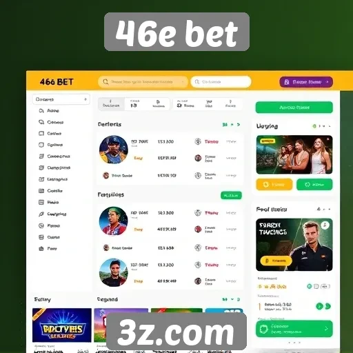 Interface do usuário do 46e bet em avaliação